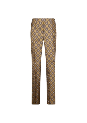 Alberto Biani geometric-print straight-leg trousers - Neutrals