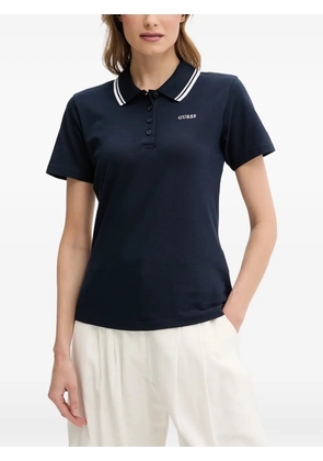 GUESS USA striped-collar polo shirt - Blue