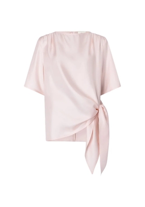 LouLou de Saison Mano asymmetric knotted silk top - Pink