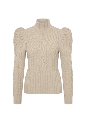 Rebecca Vallance puffed-sleeve knitted jumper - Neutrals