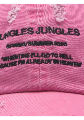 JUNGLES JUNGLES distressed embroidered cap - Pink