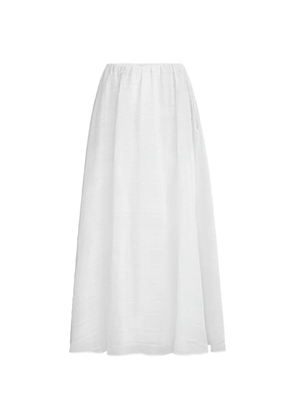 Brunello Cucinelli cotton organza broderie anglaise skirt - White