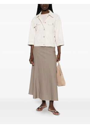 Peserico contrast-stitched denim jacket - Neutrals