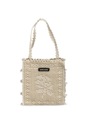 Miu Miu crocheted tote bag - Neutrals