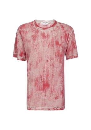Comme Des Garçons distressed-effect linen t-shirt - Red
