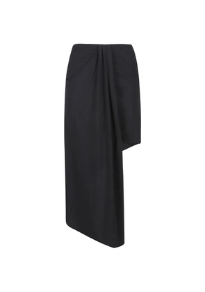 Amazuìn Emma draped-detail asymmetric skirt - Black