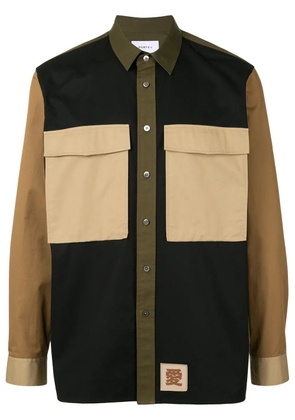 Ports V colour-block logo patch shirt - Green