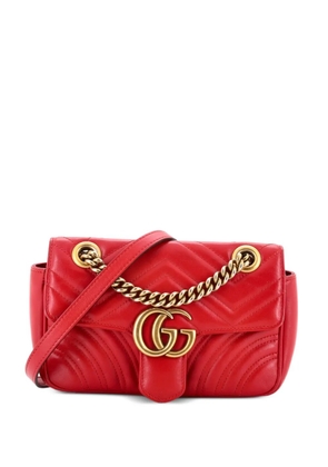 Gucci Pre-Owned GG Marmont Flap Bag Matelasse Leather Mini crossbody bag - Red