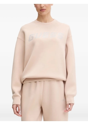 GUESS USA rhinestone-logo sweatshirt - Pink
