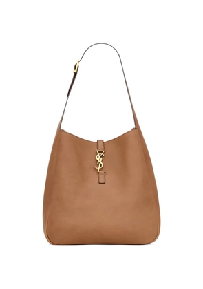 Saint Laurent large LE 5 À 7 logo-plaque shoulder bag - Brown
