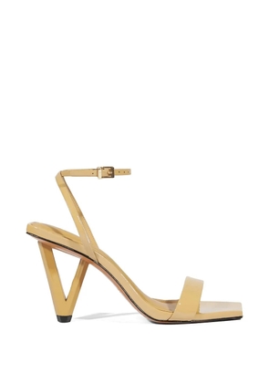 Schutz patent-finish sculptural-heel sandals - Neutrals