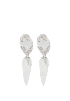 Alexis Bittar Lucite crystal-embellished sculptural earrings - Silver