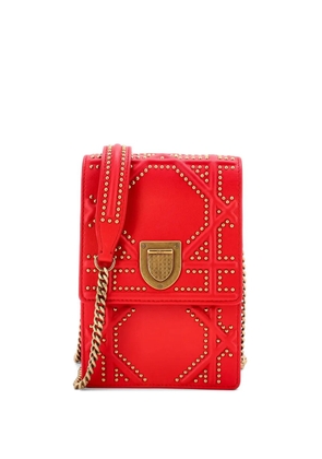 Christian Dior Pre-Owned Diorama Vertical Clutch on Chain Studded Leather crossbody bag - Red