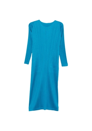 Pleats Please Issey Miyake long-sleeve midi dress - Blue