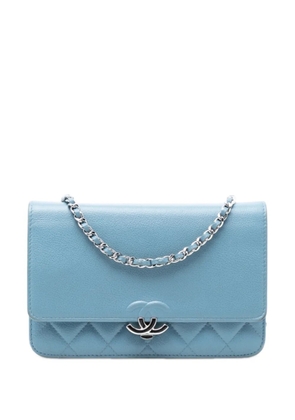 CHANEL Pre-Owned 2019 Grained Calfskin CC Box Wallet On Chain crossbody bag - Blue