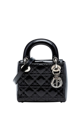Christian Dior Pre-Owned 2015 Mini Patent Cannage Lady Dior satchel - Black