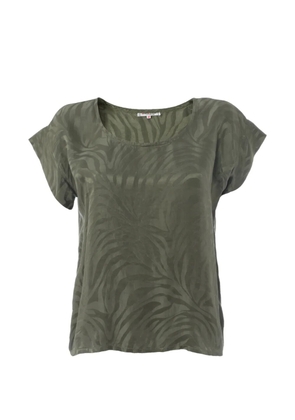 Saint Laurent Pre-Owned zebra-pattern jacquard T-shirt - Green