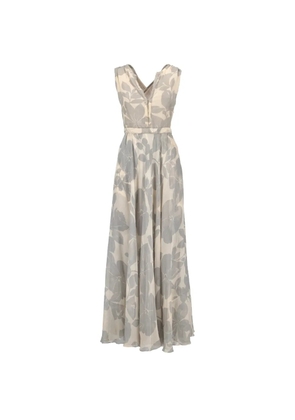 Andrè Laug Vintage flower-print V-neck maxi dress - Neutrals