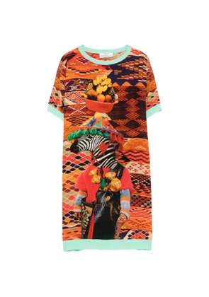 The Artistylist graphic-print silk mini dress - Orange