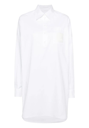 Moschino logo-patch cotton shirtdress - White