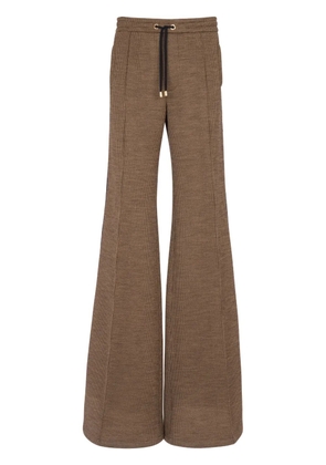Balmain flared drawstring trousers - Brown