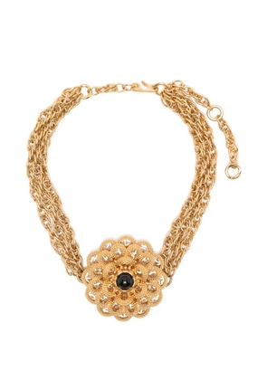 Chloé Karl flower-pendant chain necklace - Gold