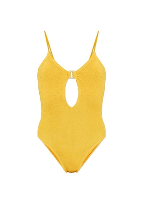 Bond-eye Ring Arden crinkle-effect swimsuit - Yellow