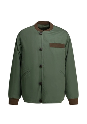 visvim contrast-trim button-up bomber jacket - Green