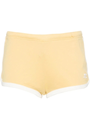 Courrèges Contrast cotton mini shorts - Yellow