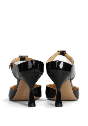 Fratelli Russo crystal-buckle patent-leather pumps - Black