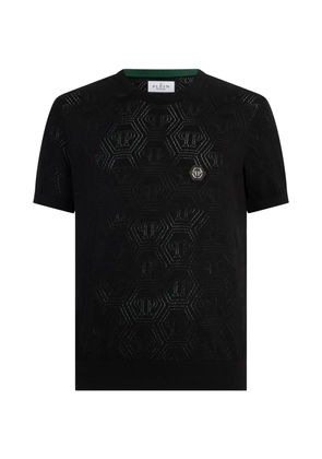 Philipp Plein monogram-pattern T-shirt - Black