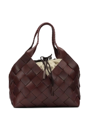 DRAGON DIFFUSION woven leather shoulder bag - Brown