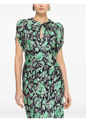 NISSA floral-print midi dress - Blue