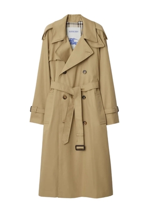 Burberry raglan-sleeve belted trench coat - Brown