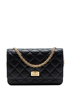 CHANEL Pre-Owned 2019 Quilted Aged Calfskin Reissue 2.55 Wallet on Chain crossbody bag - Black