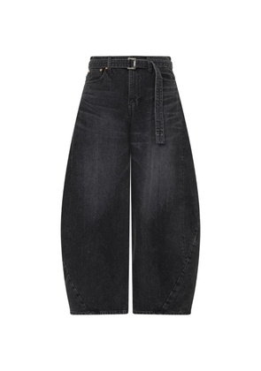 sacai belted jeans - Black