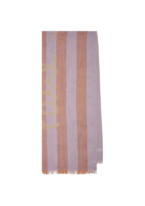 Paul Smith striped logo-print scarf - Purple