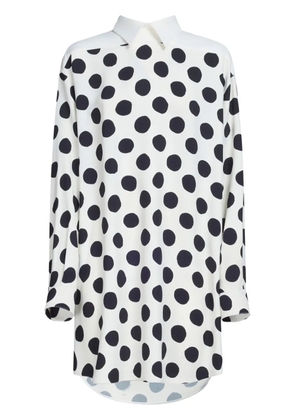Marni polka dot-print shirt dress - White