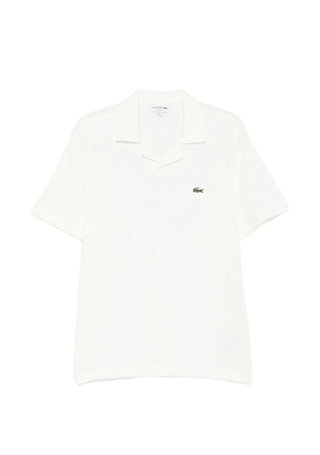 Lacoste logo-patch open-collar polo shirt - White