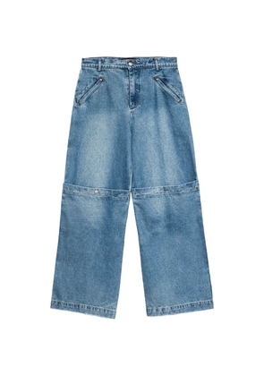 Spencer Badu patchwork-detail wide-leg jeans - Blue