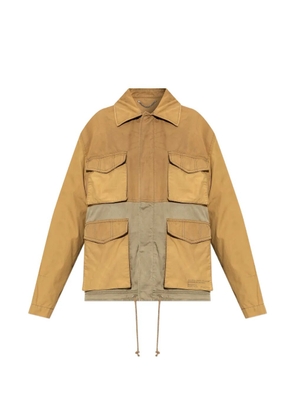 Golden Goose panelled flap-pocket jacket - Brown
