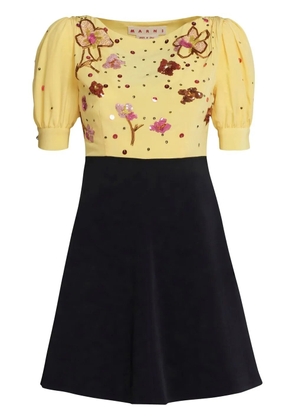 Marni floral sequin-embellished mini dress - Black