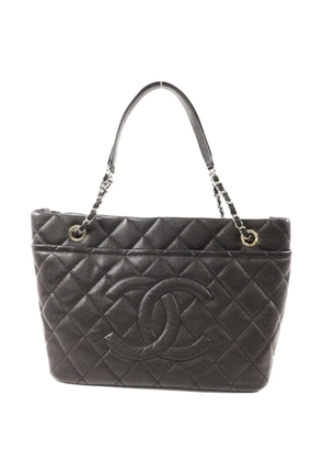 CHANEL Pre-Owned quilted logo tote bag - Black
