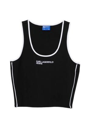 Karl Lagerfeld Jeans logo-print crop tank top - Black