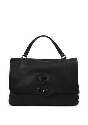 Zanellato small Postina® rivets twist-lock leather satchel bag - Black