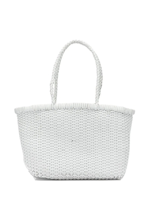 DRAGON DIFFUSION small woven leather shoulder bag - White