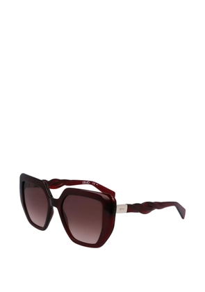 LIU JO twist-detail geometric-frame sunglasses - Red