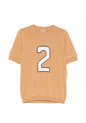 RAKKI number-patch knitted T-shirt - Neutrals