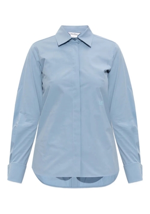 Max Mara logo-embroidered cotton shirt - Blue
