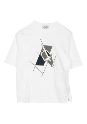 Hermès Pre-Owned 2010s Etrier en Fragments graphic T-shirt - White